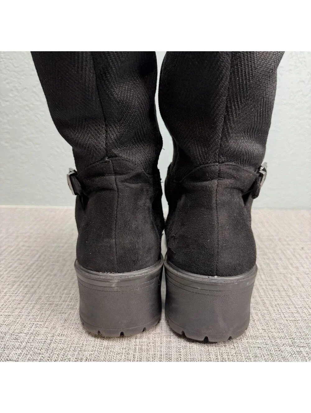 BZees Boots Womens Size 11 Black Bristol High Tall Shaft Black Riding Full Zip